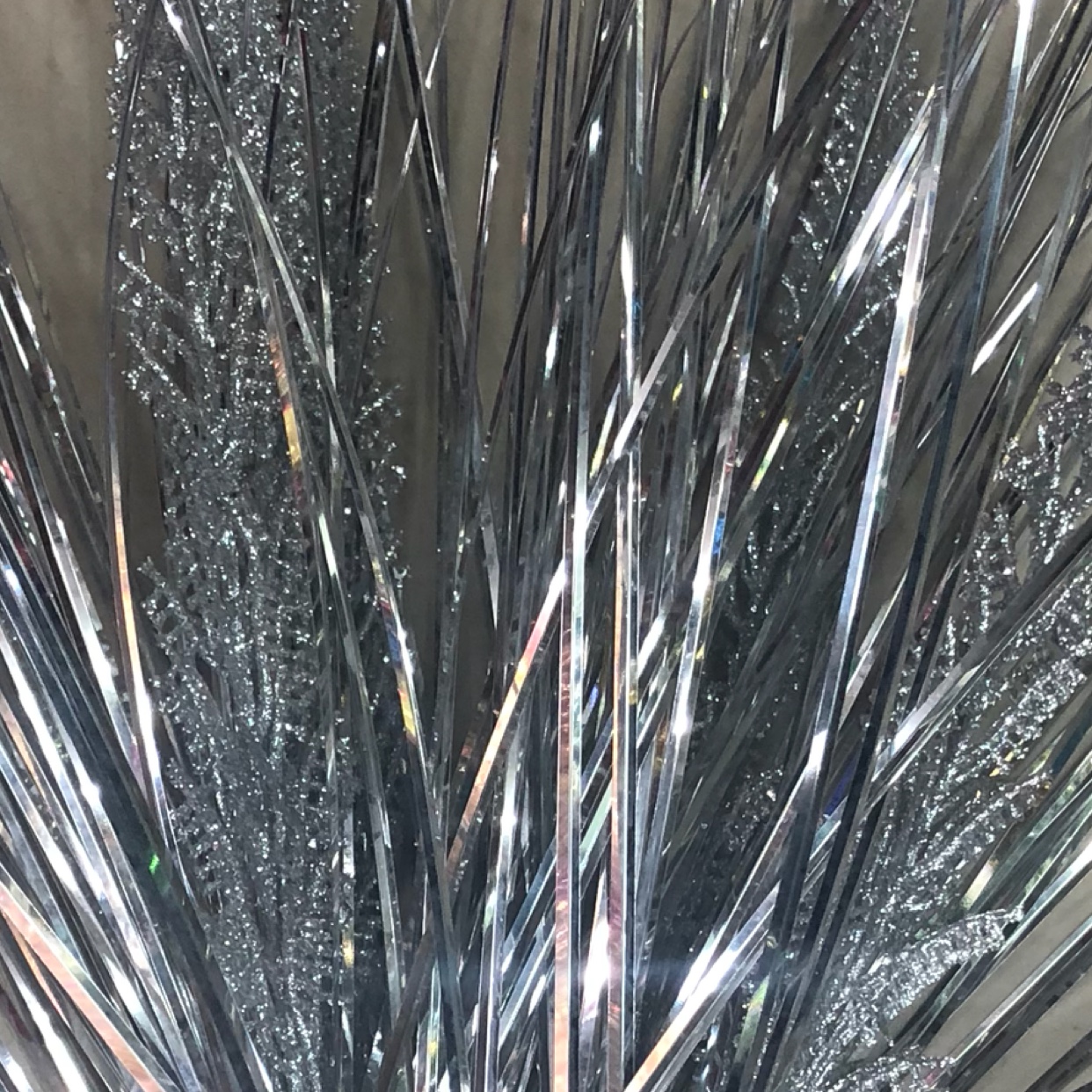 全银色高松插枝细节图