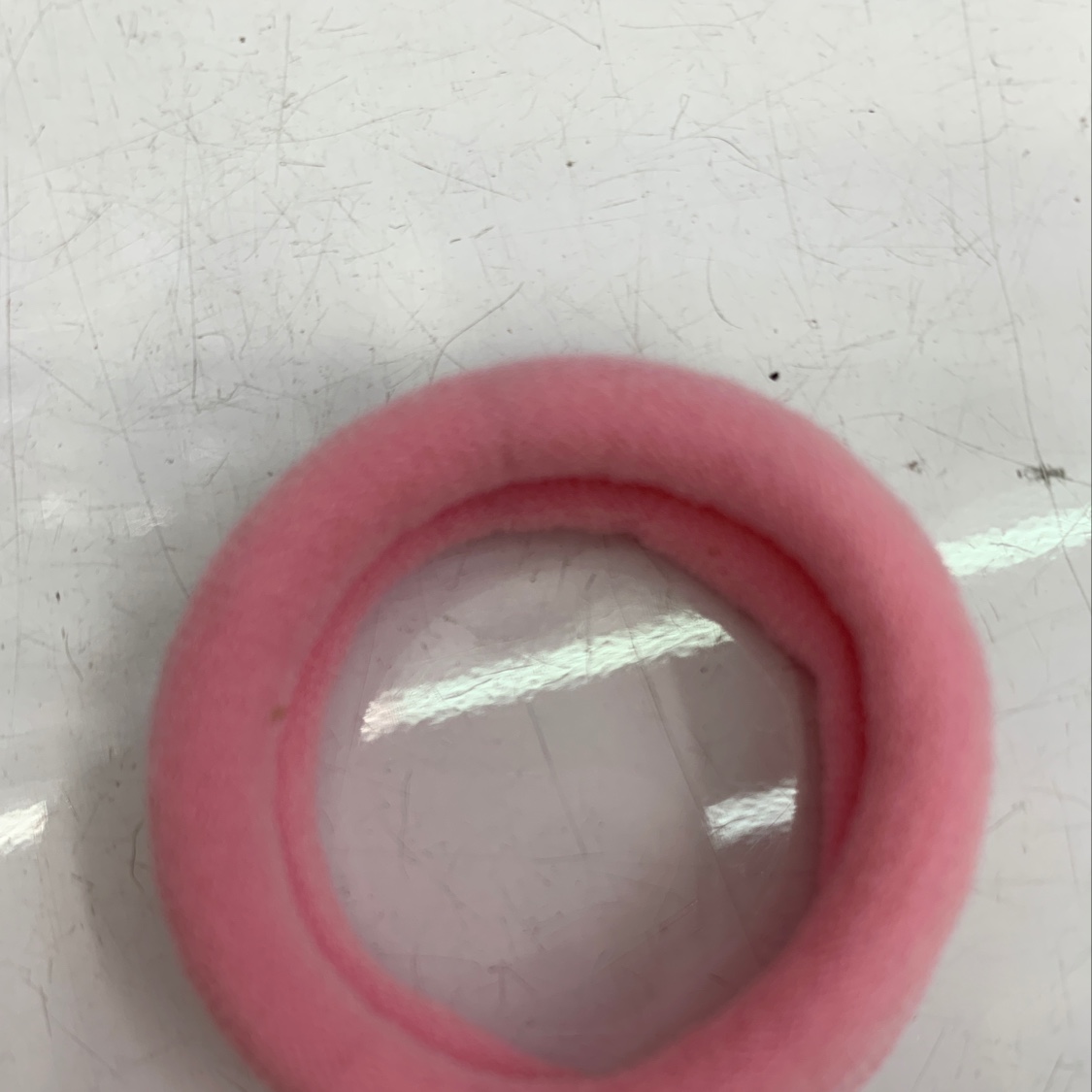 Small size pink elastic fabric rubber band thumbnail