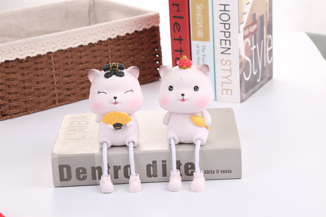 猫咪吊脚娃娃创意可爱萌树脂工艺品装饰