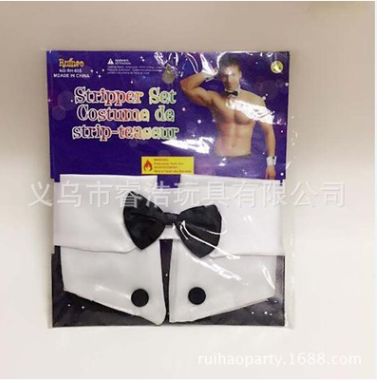 厂家直销万圣节狂欢节化装搞笑派对装饰用品光膀领结腕带三件套
