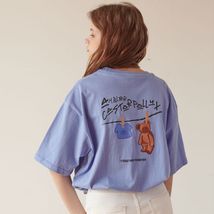韩国潮牌AMBLER情侣宽松印花男女短袖纯棉T恤