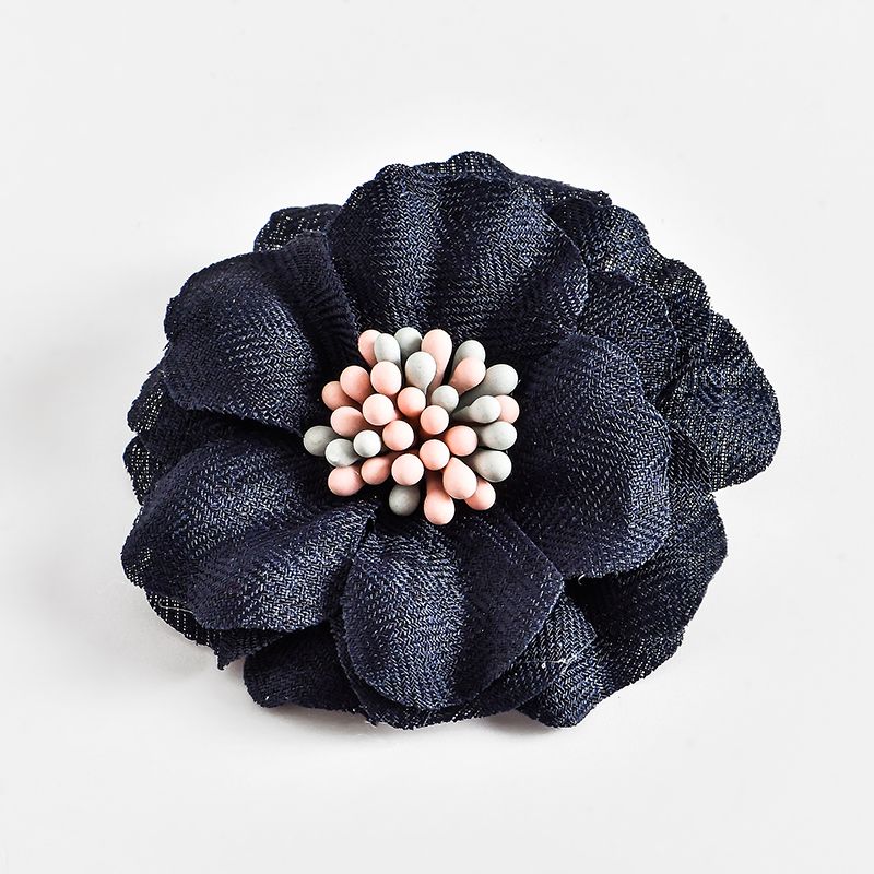 韩国布料diy手工发饰头饰品配件烫花珍珠包蕊花朵辅料胸针花朵厂详情图2