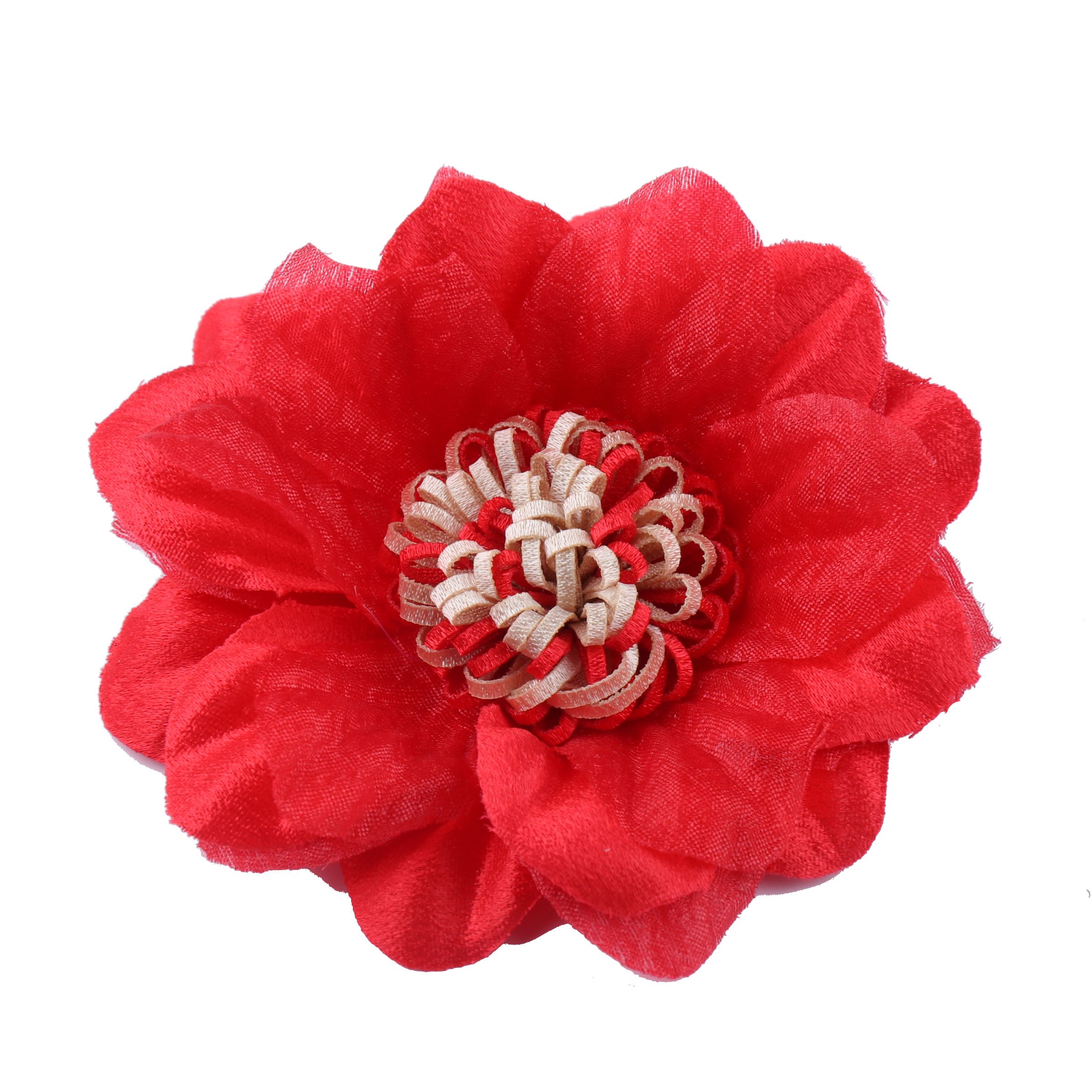 义乌布花厂家装饰发饰配件布艺花diy手工发夹胸针耳环布花朵现货详情图9