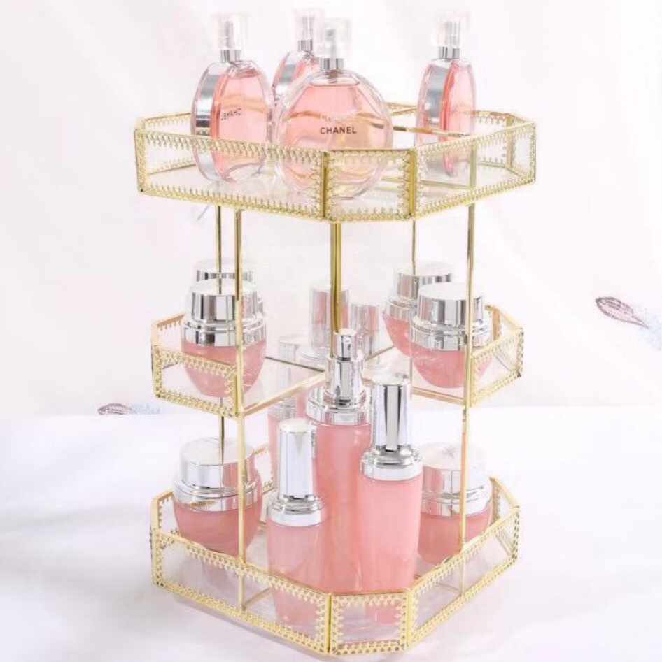 三层八面化妆品收纳盒