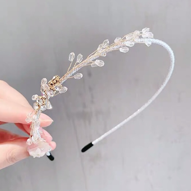 婚庆新娘创意婚礼生日派对头饰手工水晶软丝头箍发箍发箍