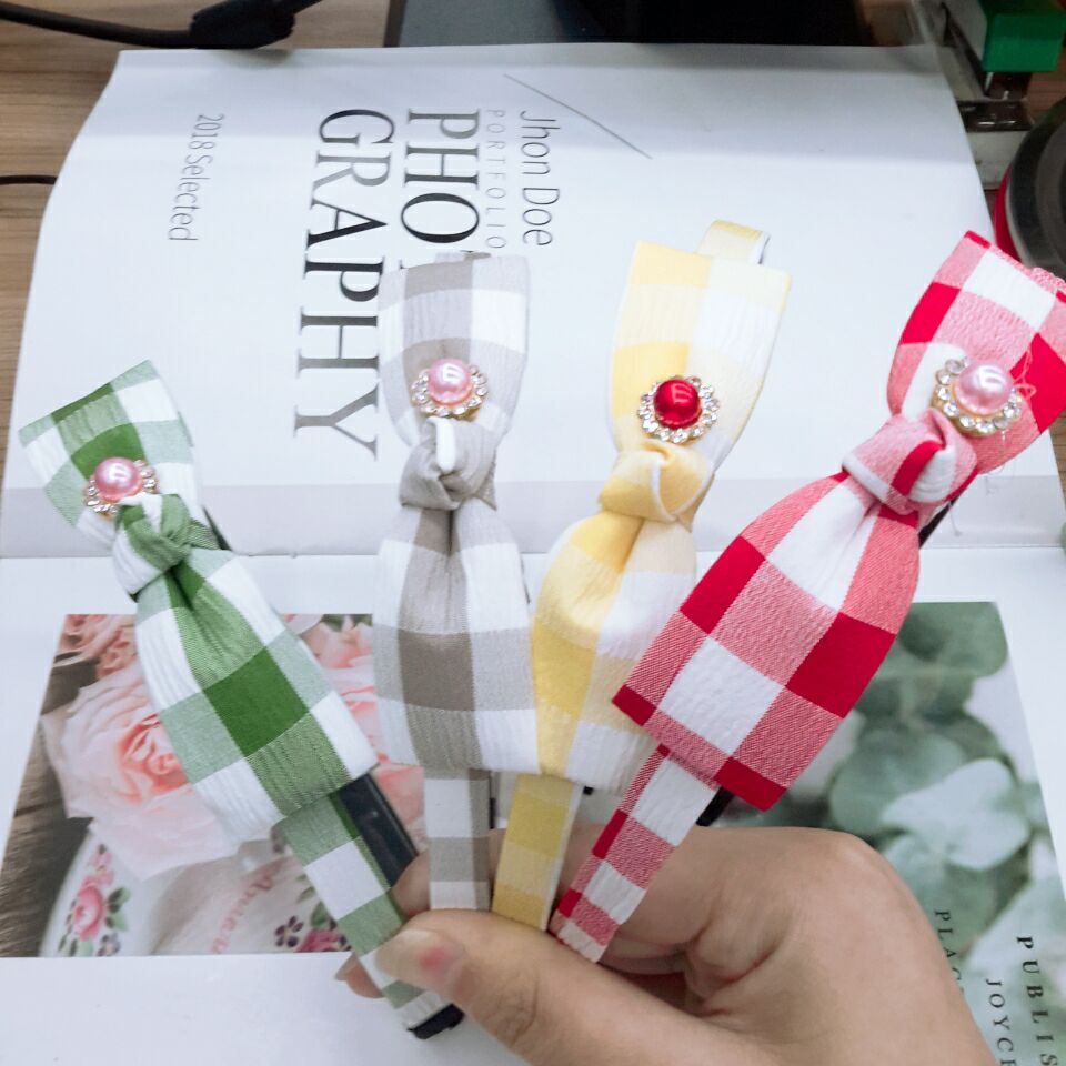 Girls Korean hair accessories children's headband female cute 2 princess headband drill student supply bow tie headband Yuan shop Specification drawing