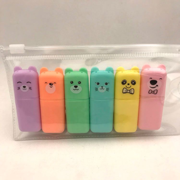 Mini Highlighter rabbit Bear Highlighter Macaron highlighter set