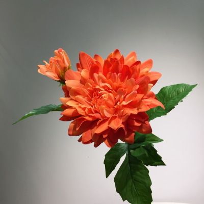 Yiwu Selection high - grade export simulation flower fake flower wholesale yellow hand simulation Dahlia table flower chrysanthemum Application Scenario