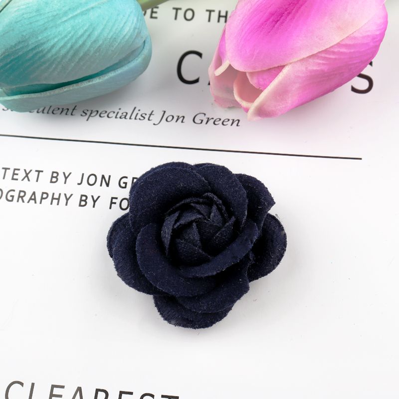 韩版DIY手工花鞋帽胸针时尚百搭装饰品呢料山茶花布艺花厂家直销详情图8