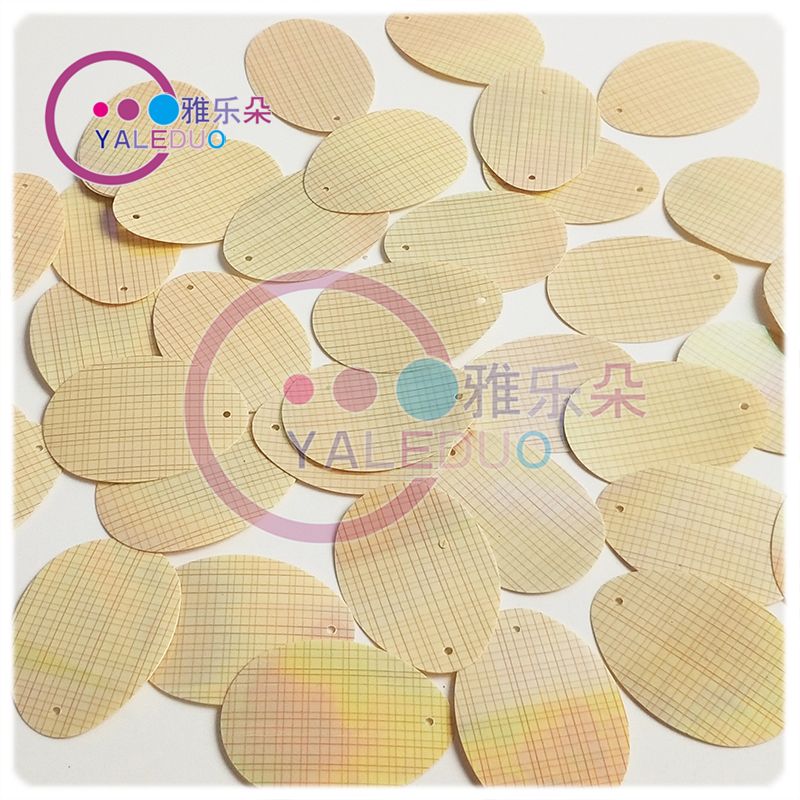 28x38mm imported checkered pattern single-hole egg-shaped bright clothing earrings, diy accessory materials, door curtain beads details Picture
