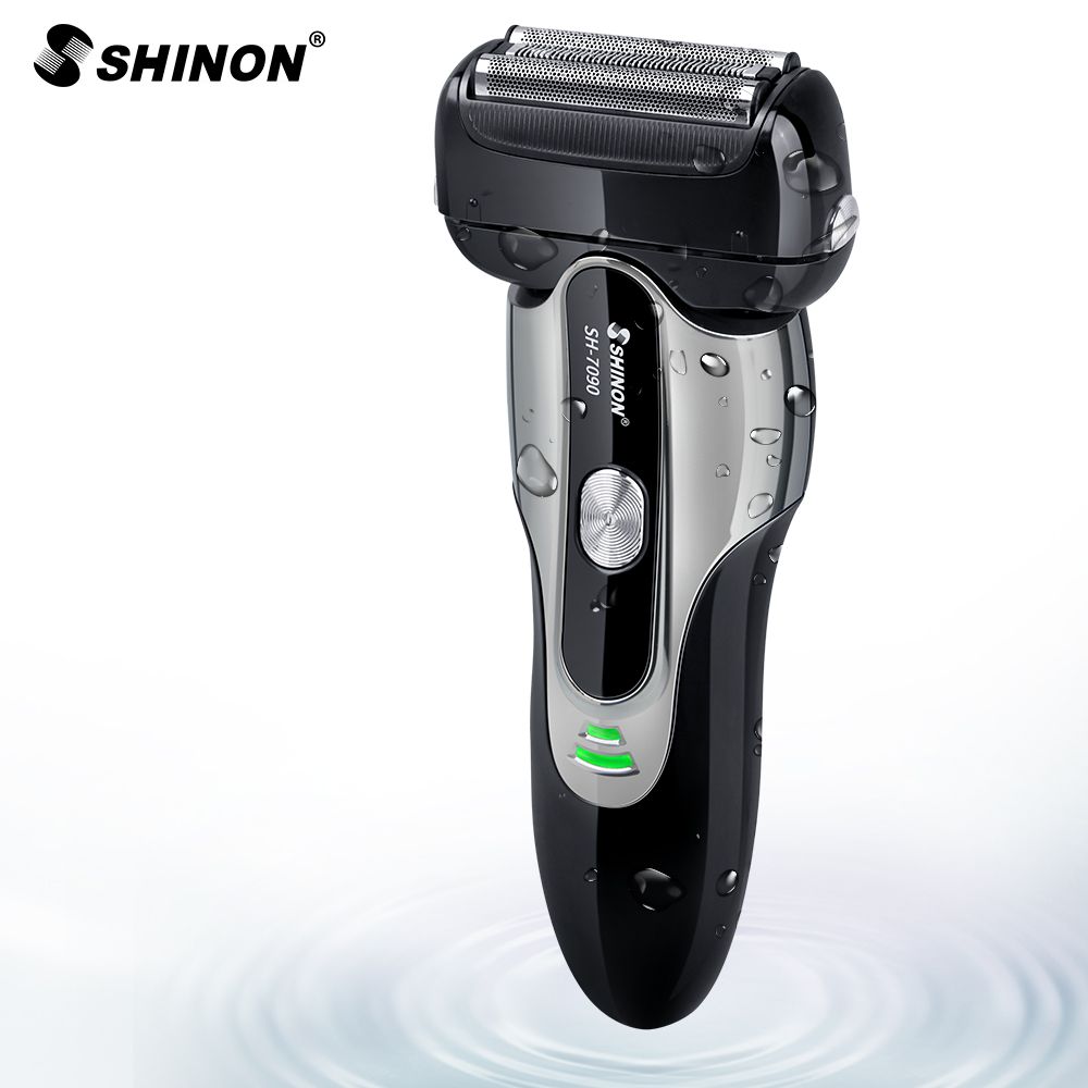 跨境专供SHINON7090新款往复式多功能三刀头电动剃须刀