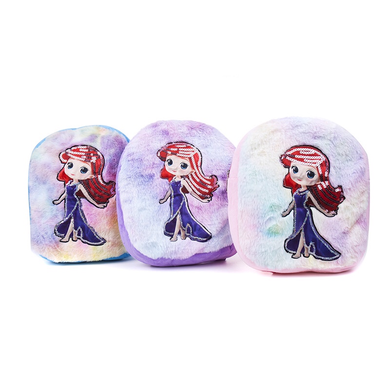 Sequin Little Princess Backpack Cartoon plush bag Children's backpack Plush girl Backpack girl