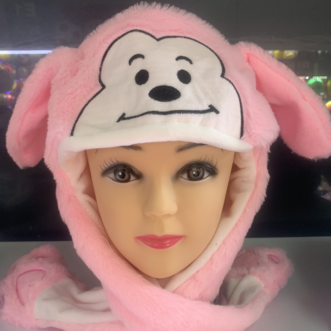 粉色猴子发光帽子图
