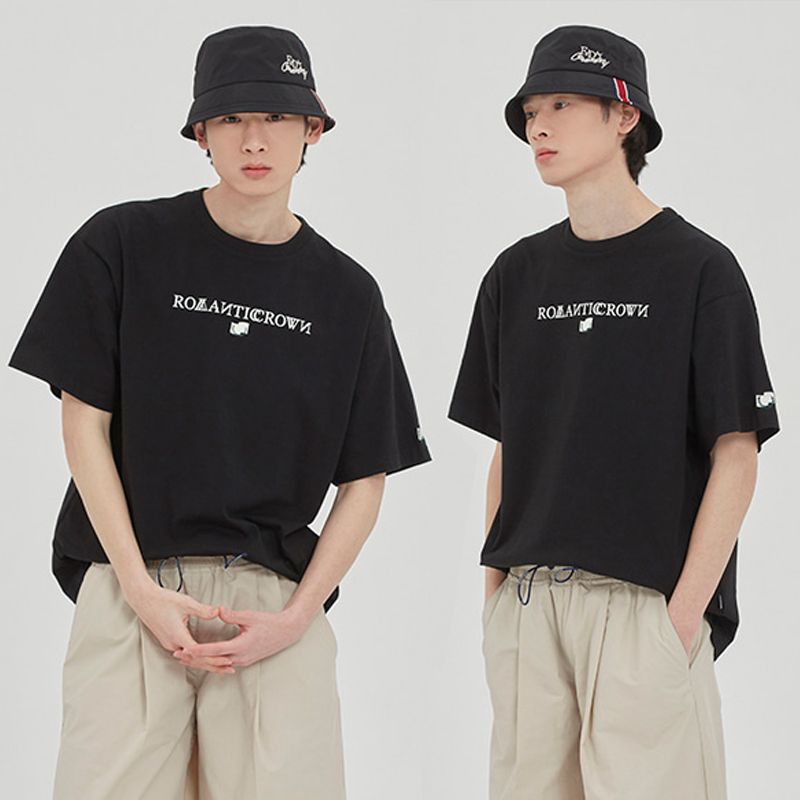 韩国正品ROMANTIC CROWN2020夏季新款t恤宽松情侣短袖