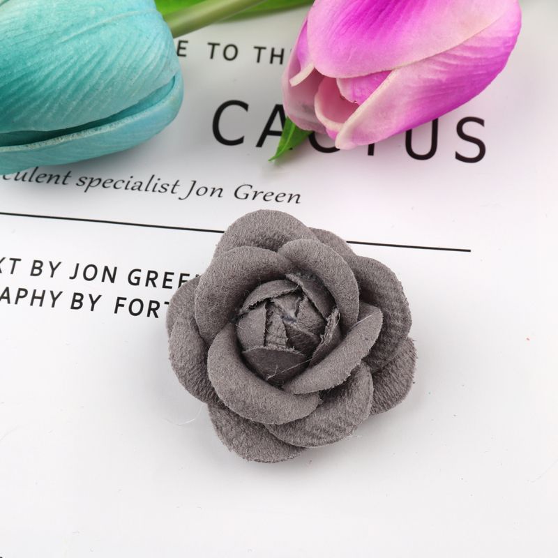 韩版DIY手工花鞋帽胸针时尚百搭装饰品呢料山茶花布艺花厂家直销详情图7