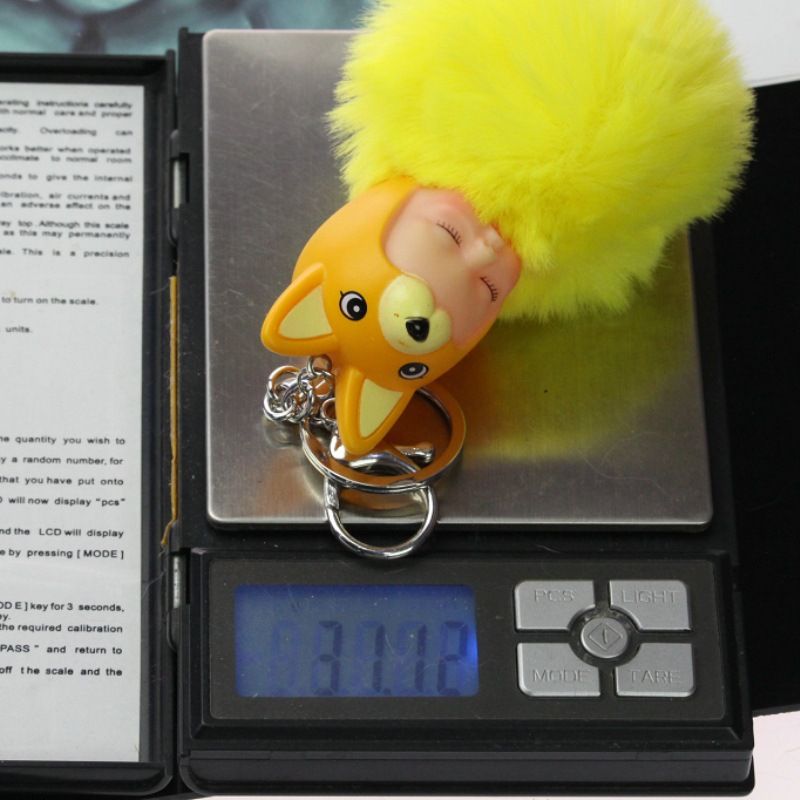 厂家直销帽子娃娃仿獭兔毛球钥匙扣可爱睡萌娃毛球挂件小礼品赠品详情图2