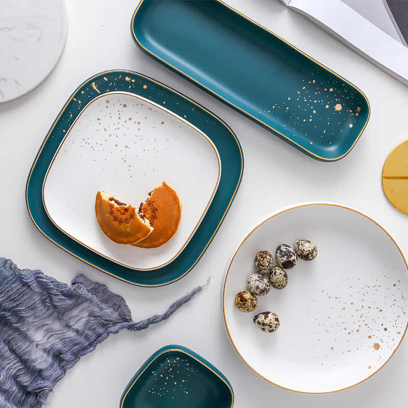 4.75-inch Nordic-style modern and fashionable gold-rimmed ceramic pastry bowl, rice bowl and soup bowl Item Picture