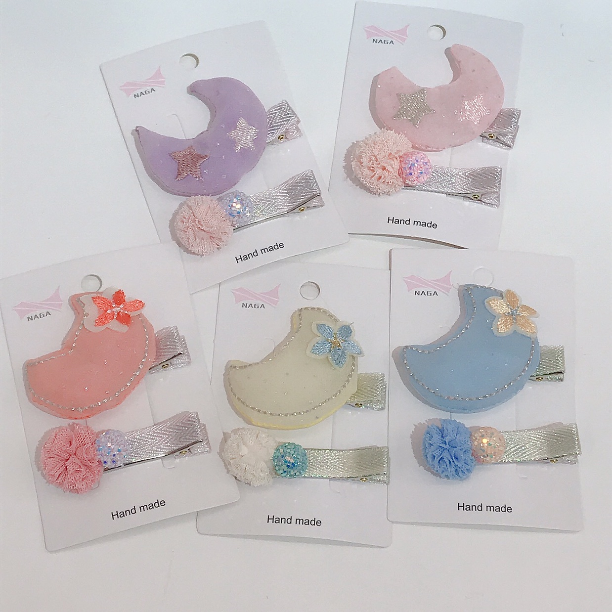 Embroidered lovely moon children hairpin thumbnail