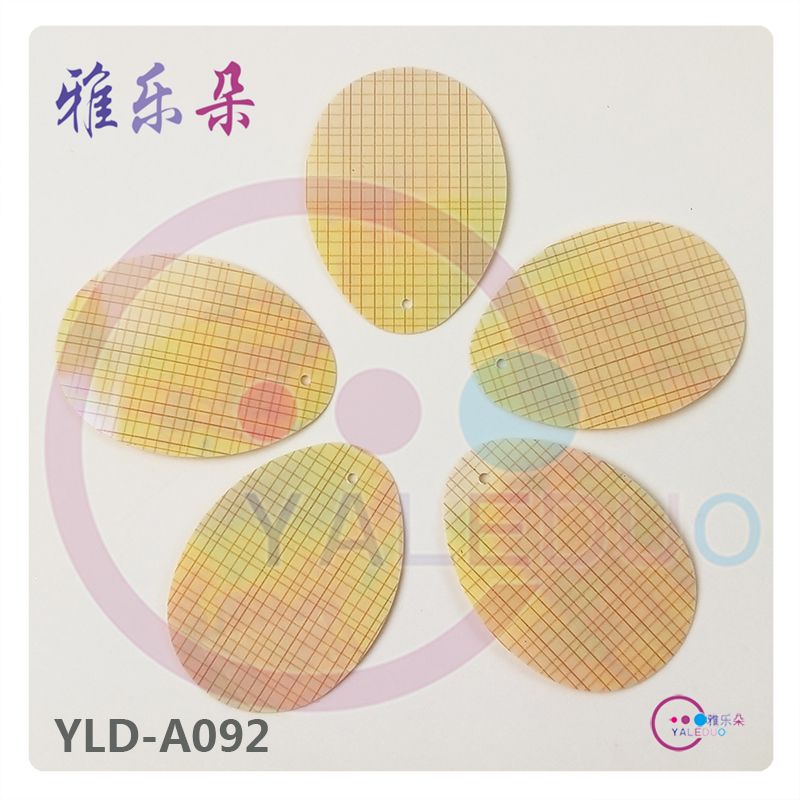 28x38mm imported checkered pattern single-hole egg-shaped bright clothing earrings, diy accessory materials, door curtain beads