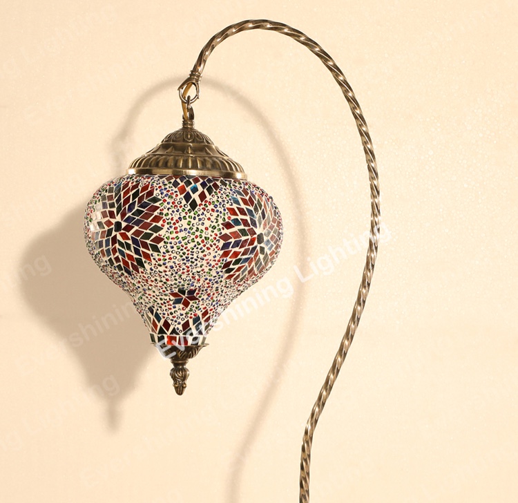 Turkish Mosaic table lamp decorative lamp, swan neck large table lamp, heart shape Item Picture