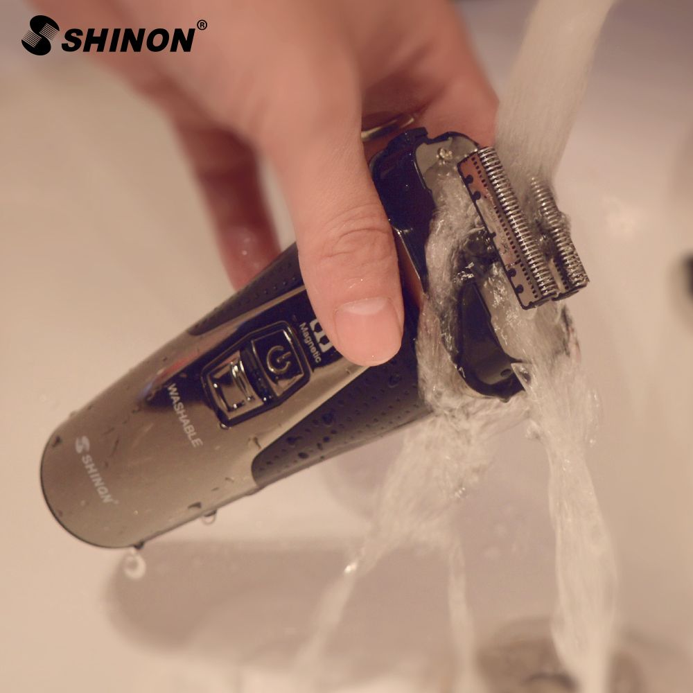 German-designed electric shaver for men, a full-body washable reciprocating three-blade razor details Picture