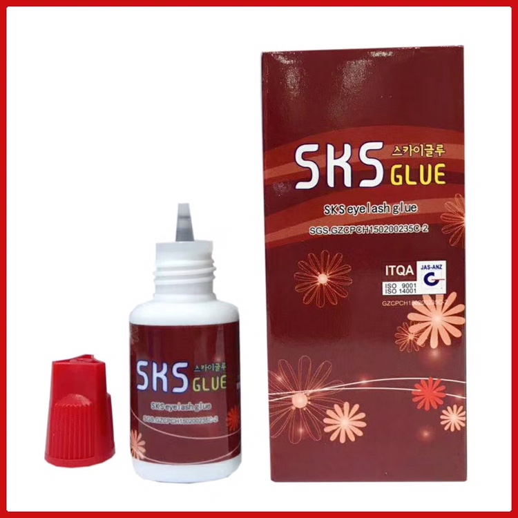 SKS New Red box red cover special Glue for false eyelash extension, false eyelash extension glue, self-eyelash extension glue, dilute soft glue, 10g, exclusively for export details Picture