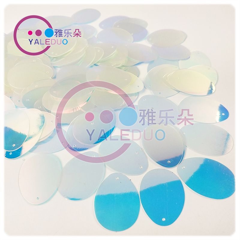 28x38mm golden single-hole egg-shaped bright door curtain sequins, festival stage decoration earrings, diy accessory materials details Picture