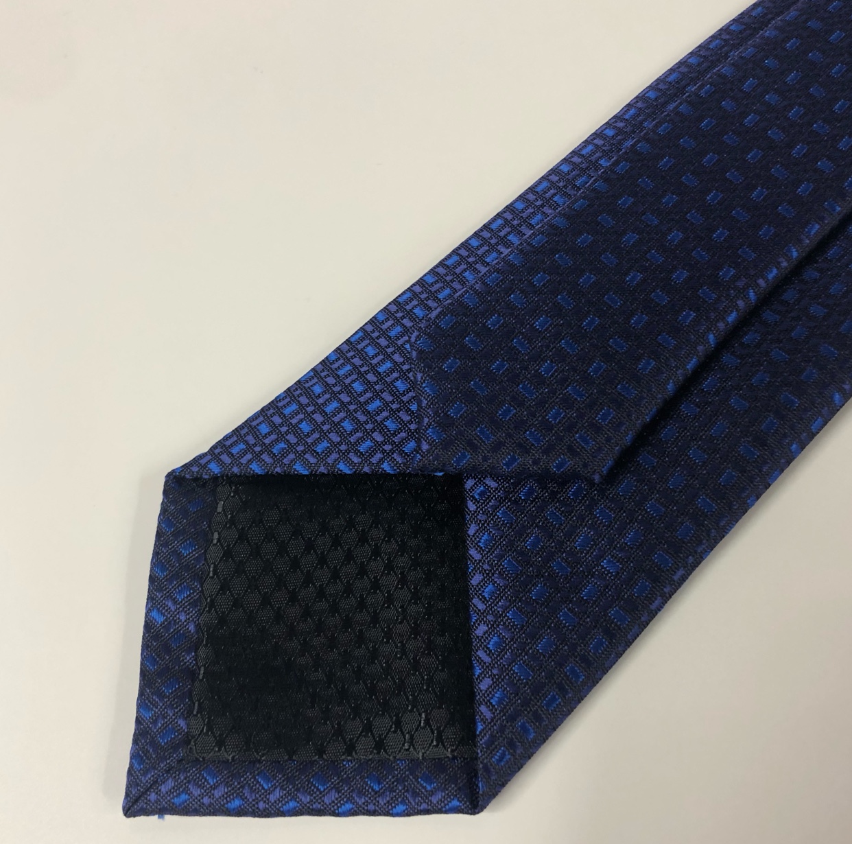 2020年新款男士领带 深蓝色涤纶领带编织提花小点点花纹领带工厂详情图5
