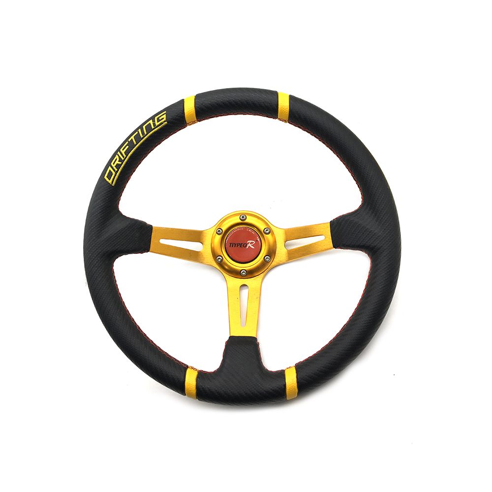 Car modification: Racing car flat velvet leather steering wheel, 13-inch 320MM drift leather steering wheel
