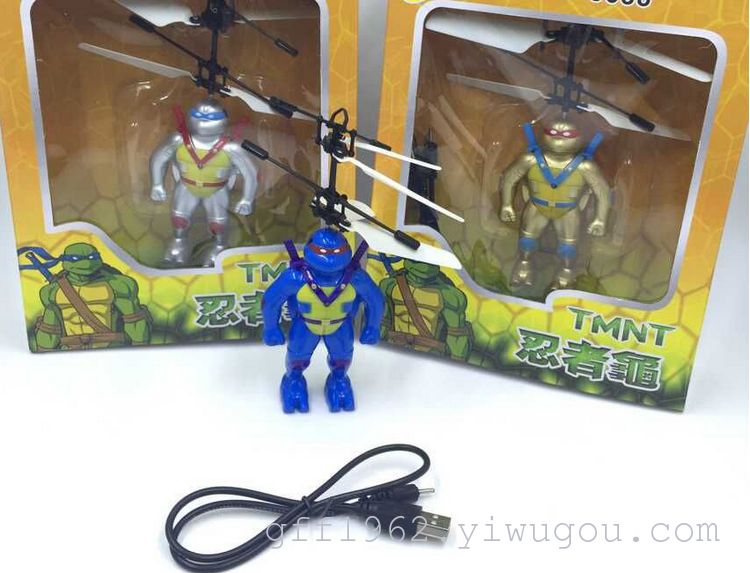 Tok Boom Teenage Mutant Ninja Turtles inductive flying machine suspension crash-proof charging crash resistant helicopter children's toy