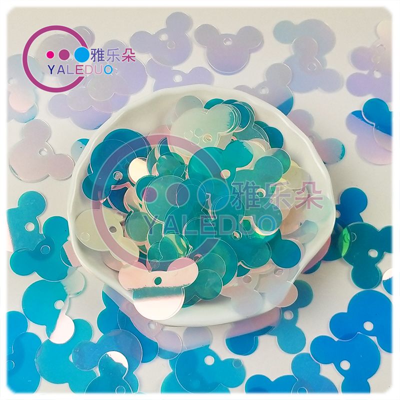PVC30mm golden light with holes, mouse head sequins, festival stage costume, earrings, accessories, diy jewelry materials Item Picture