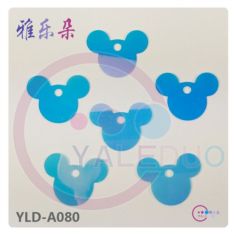 PVC30mm golden light with holes, mouse head sequins, festival stage costume, earrings, accessories, diy jewelry materials