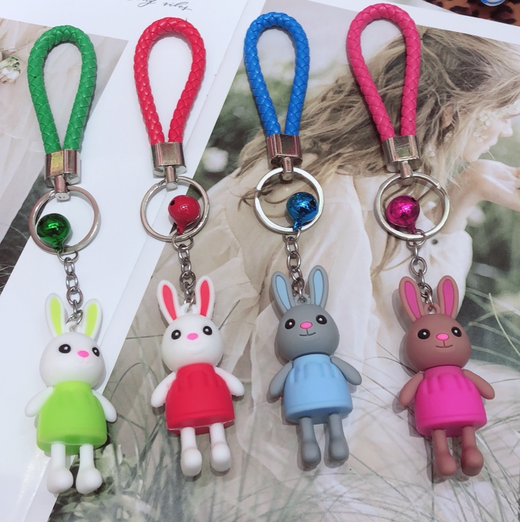 Creative new ballet cute rabbit cartoon glue candy color key chain cute cute girl heart pendant thumbnail