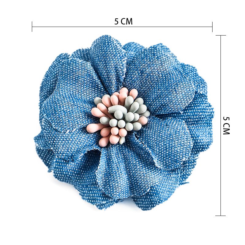 韩国布料diy手工发饰头饰品配件烫花珍珠包蕊花朵辅料胸针花朵厂白底实物图
