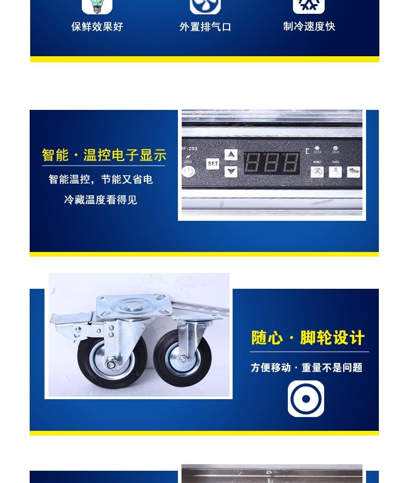 穗凌LG4-2360M4W-2超市组合柜无霜风冷单温冷藏冰箱详情图5