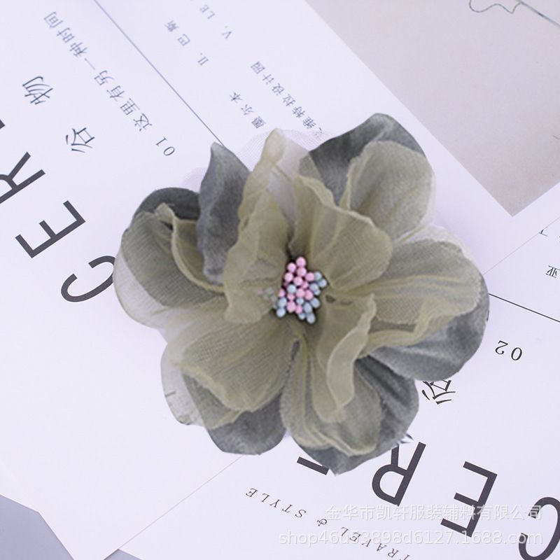 批发韩版女式胸花女式鞋帽头饰花朵diy配件服装装饰纱花厂家直销