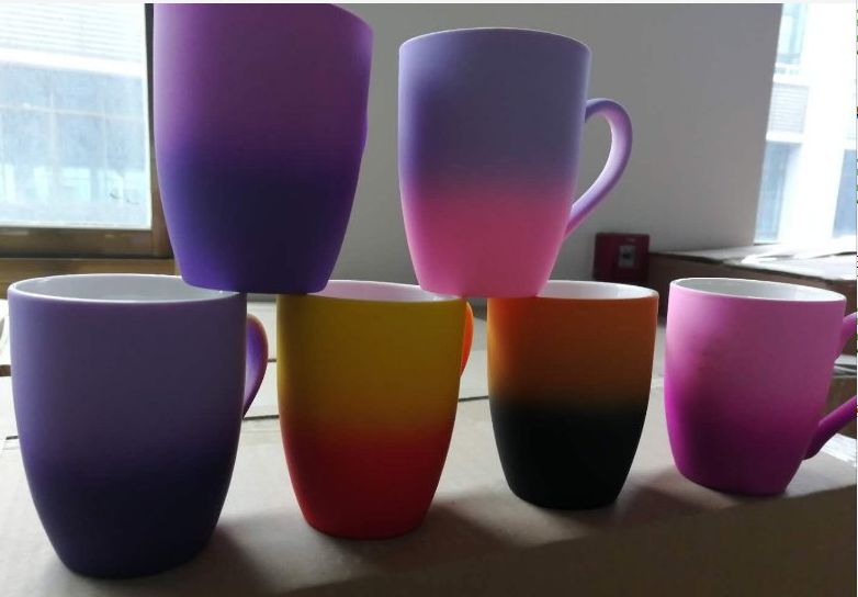 厂家直销 手感 双拼色鼓形杯 星陶源 566