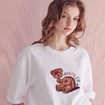 韩国潮牌AMBLER20年新款T恤印花刺绣圆领情侣