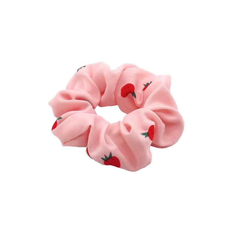 bm strawberry large scrunchie Instagram Korea hair rope chiffon fabric hair band simple cute girl headwear