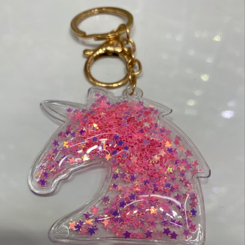 韩版爆款满天星钥匙扣动物造型流沙款kc金