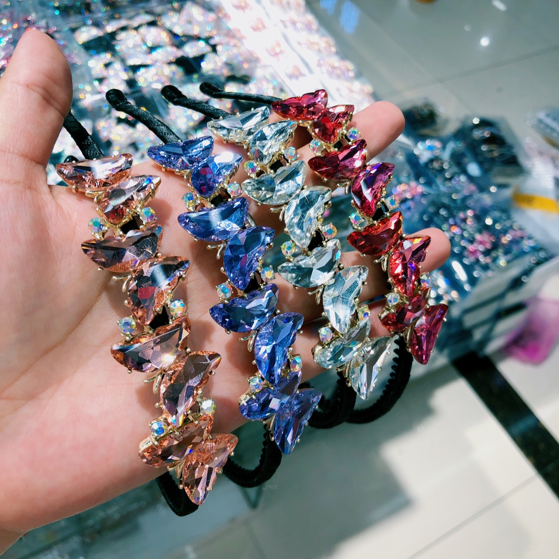 Butterfly crystal head clasp thumbnail