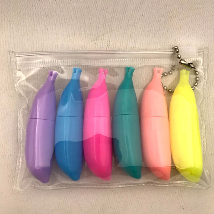 Banana Highlighter Mini Highlighter 6-color styling Highlighter Cute cartoon highlighter