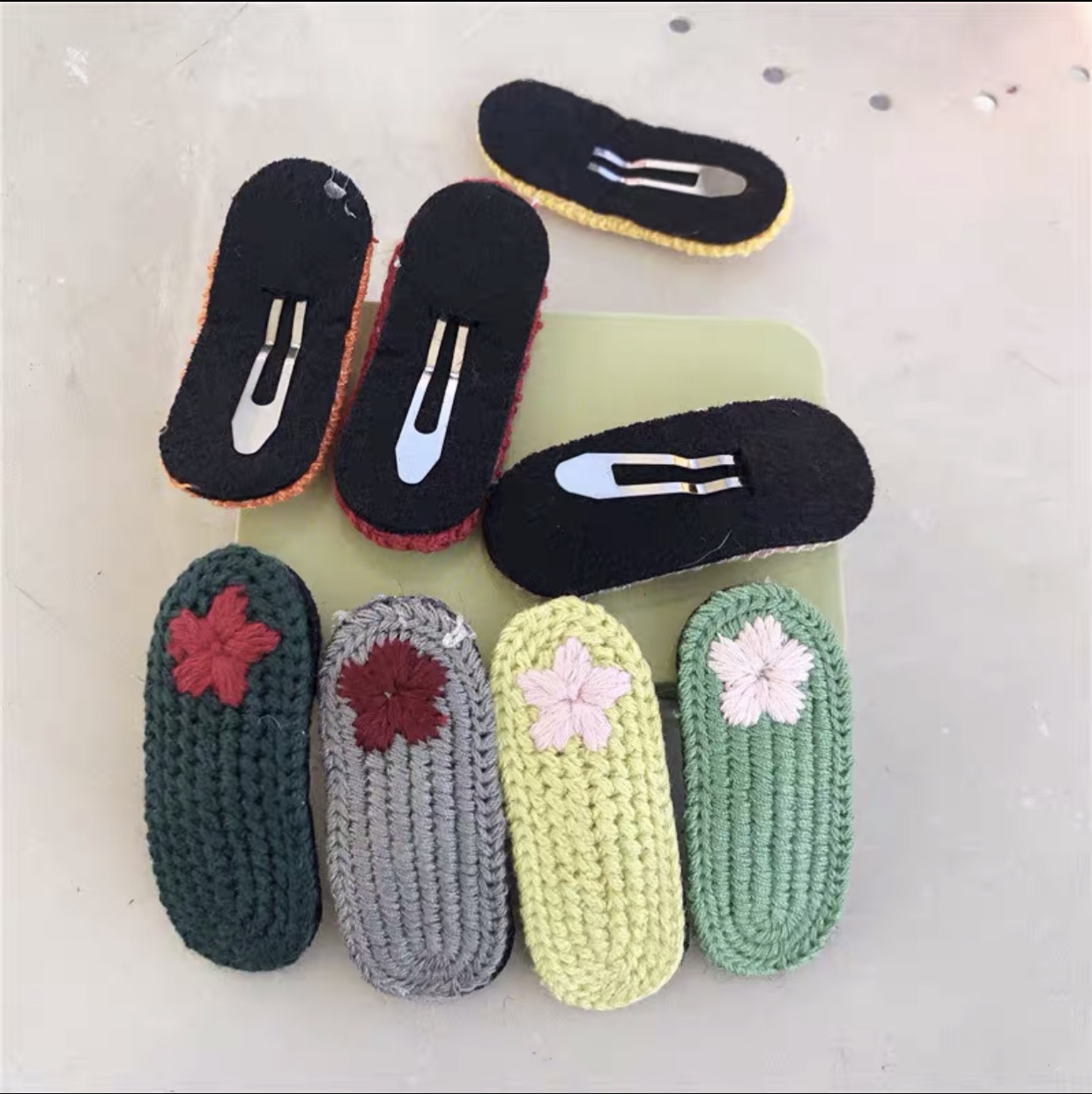 Korean version of girl's new flower hair clip candy color flowers BB clip oval hair clip ornaments thumbnail