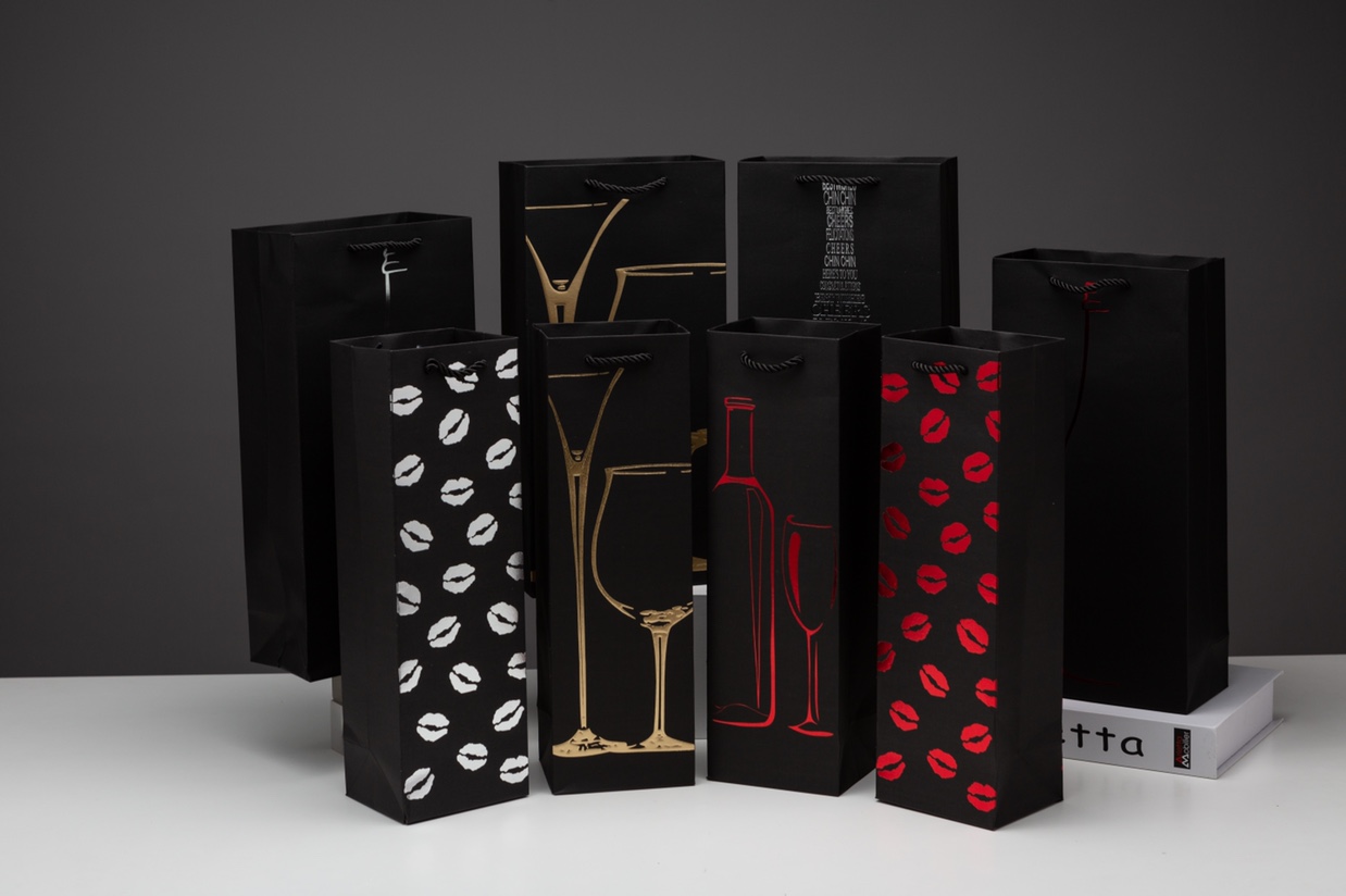 Wine packaging bags, gift bags, sample customization, factory direct sales, wholesale in stock, gilding, Logo printing available Item Picture
