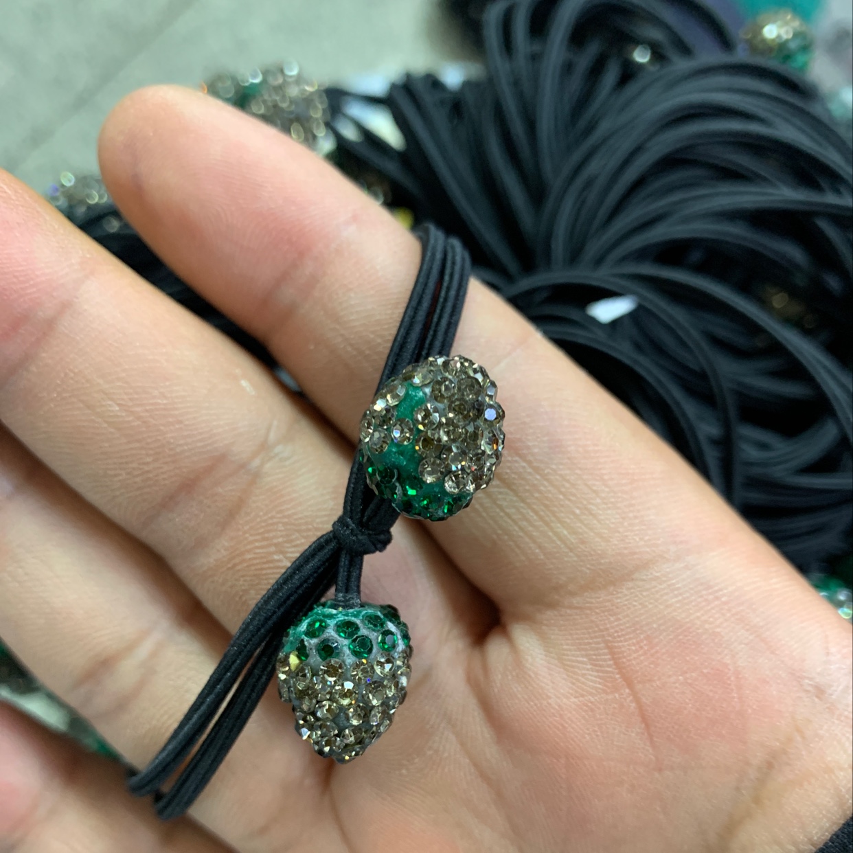 String Strawberry Grey Korean Fashion Women's Headband Female Elastic Band Hair Style Headwear High Elastic Adult Autumn/Winter Hair Rope Hair Accessories Casual Rubber Band Solid Color Rabbit Hair Band Chen Fei Jewelry 025