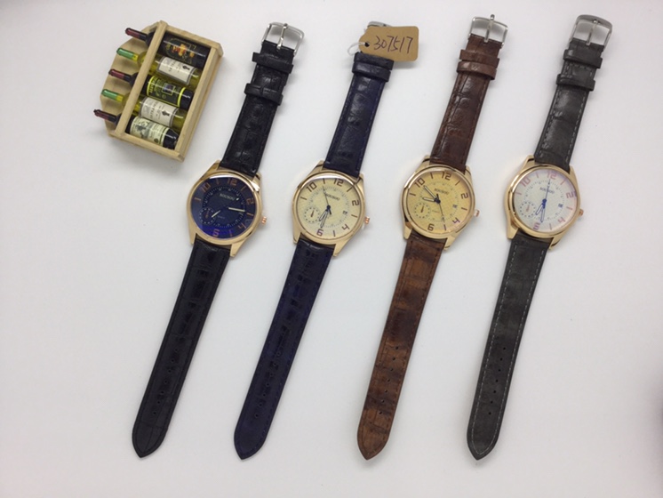 New fashion men's and women's leather watches export men's quartz watch thumbnail