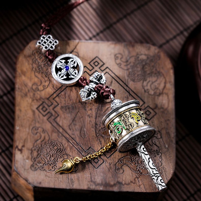 Nepalese Tibetan prayer wheel car interior pendants, Buddhist peace amulets, waist tags, DIY accessories, cross-border supply details Picture