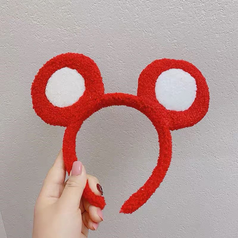 Lamb Fleece Round Ears Two-Color Hair Hoops For Children All Travel Accessories Children Cute Exclusive details Picture