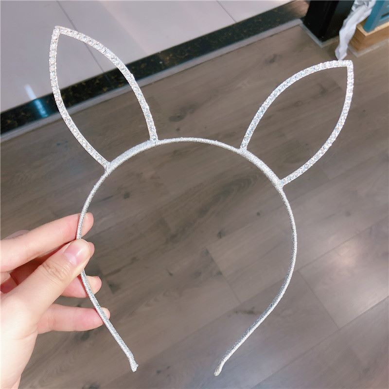 Bright Ribbon Diamond Rabbit Ear Headband Children's Travel Accessories All Cute Exclusive Children details Picture