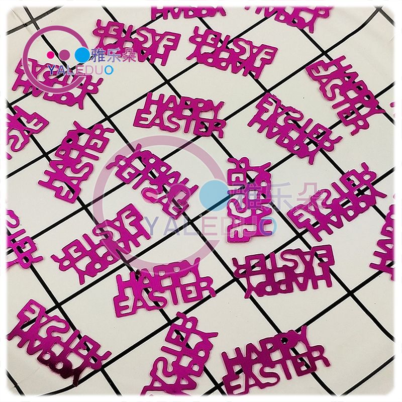 PVC26x12mm English Easter Holiday Happy Sequin HappyEaster Bead diy jewelry material accessories Specification image